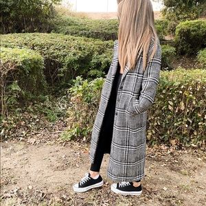 Longline Plaid Coat